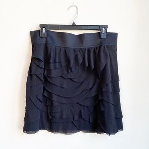 Express Tiered Mini Skirt Black Size Large